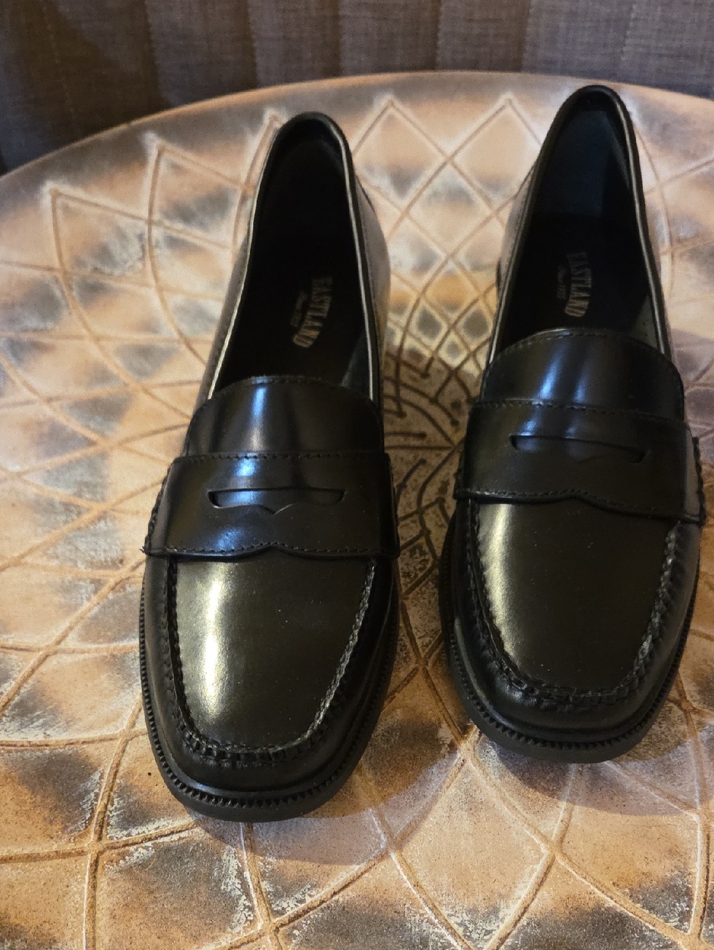 Eastland Black Leather Women's Penny Loafers, New, Size 9